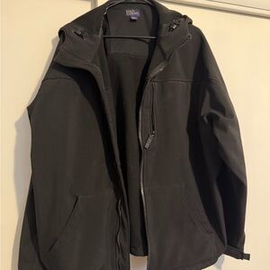 Cold storage Men's Black Hooded Softshell Windbreaker